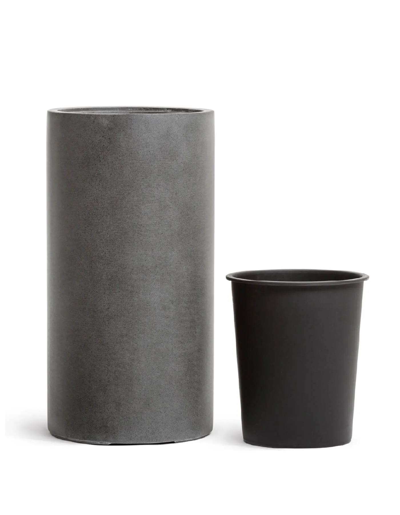Кашпо Beton - TREEZ Effectory - Тёмно-серый бетон - Высокий цилиндр