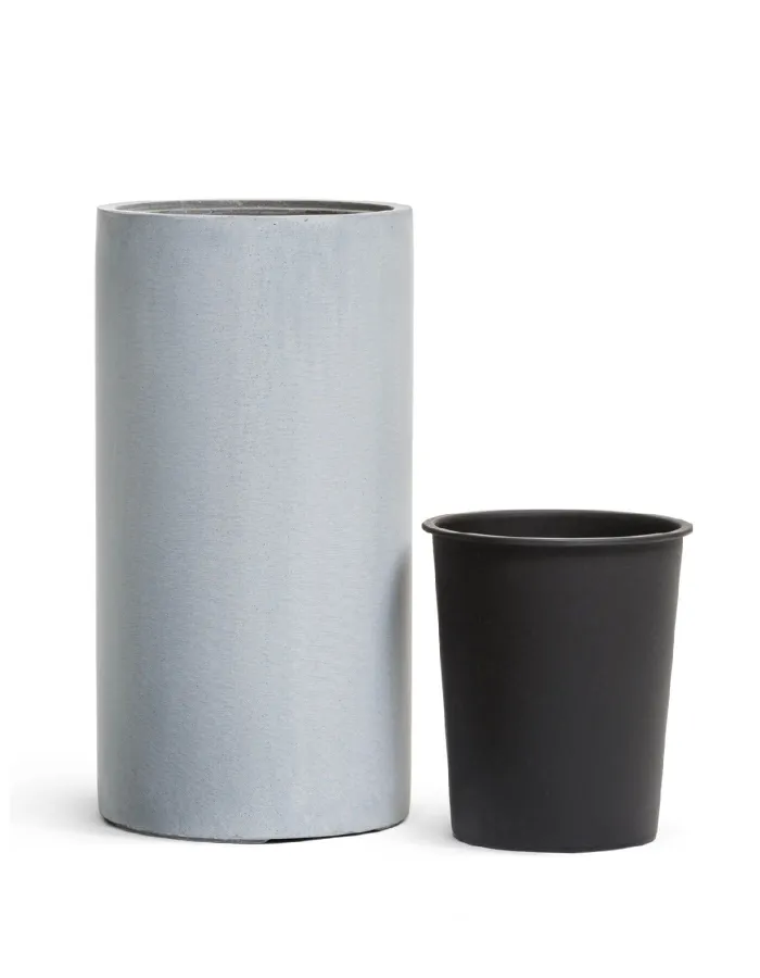 Кашпо Beton - TREEZ Effectory - Серый ледник- Высокий цилиндр