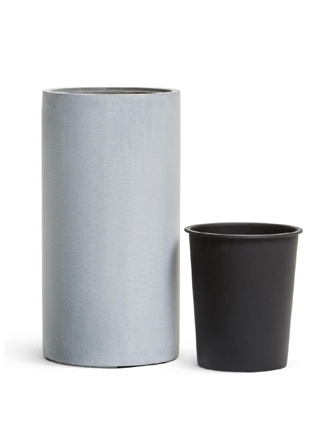 Кашпо Beton - TREEZ Effectory - Серый ледник- Высокий цилиндр