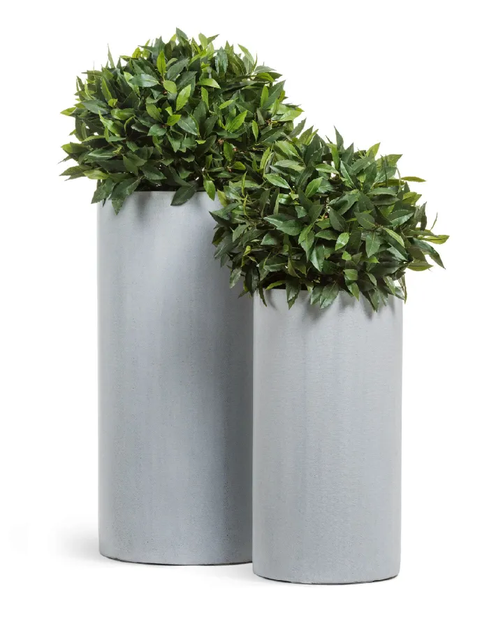 Кашпо Beton - TREEZ Effectory - Серый ледник- Высокий цилиндр