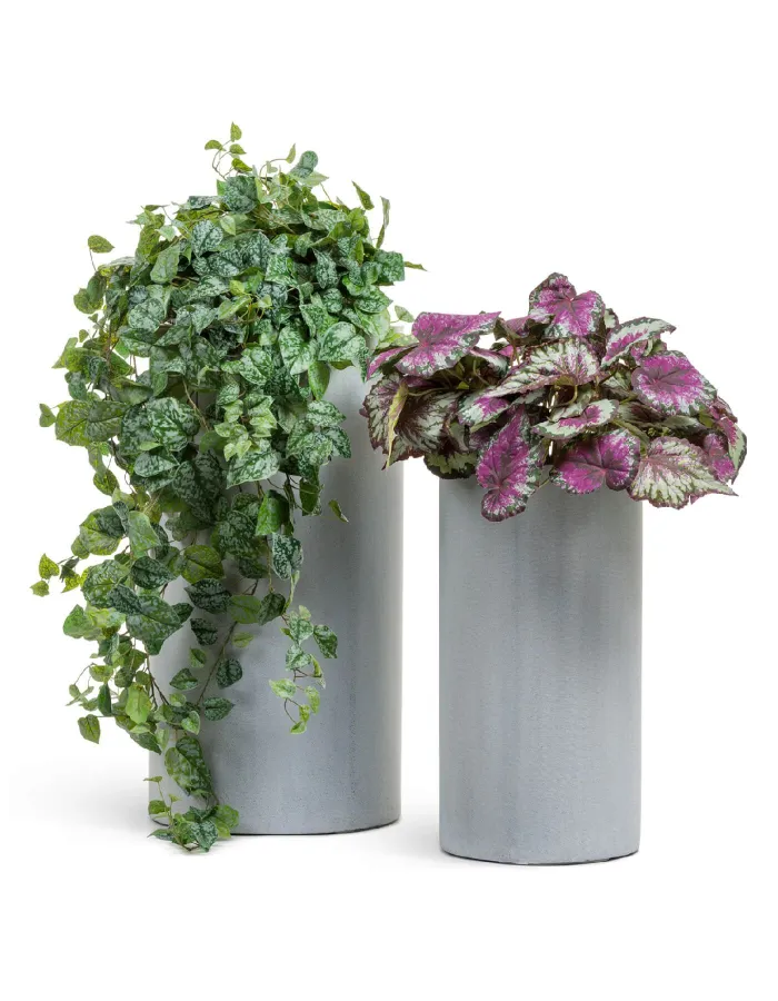 Кашпо Beton - TREEZ Effectory - Серый ледник- Высокий цилиндр