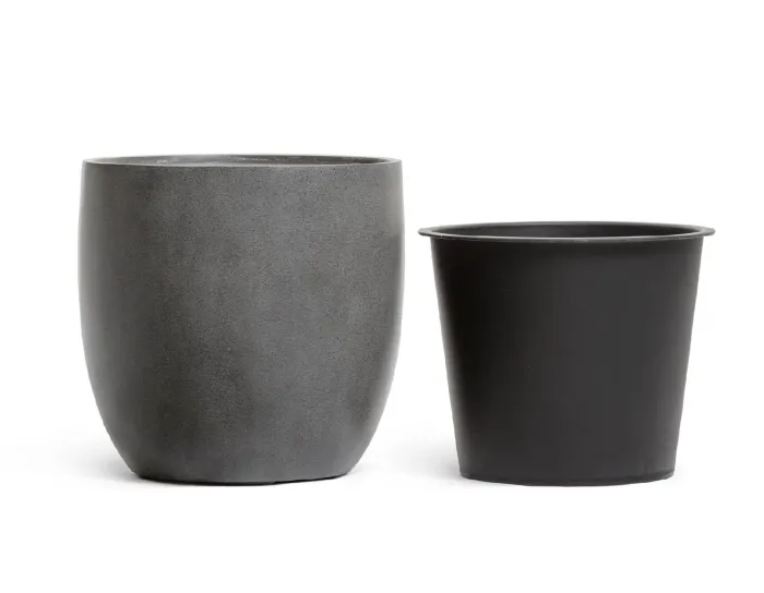 Кашпо Beton - TREEZ Effectory - Тёмно-серый бетон - Округлый конус
