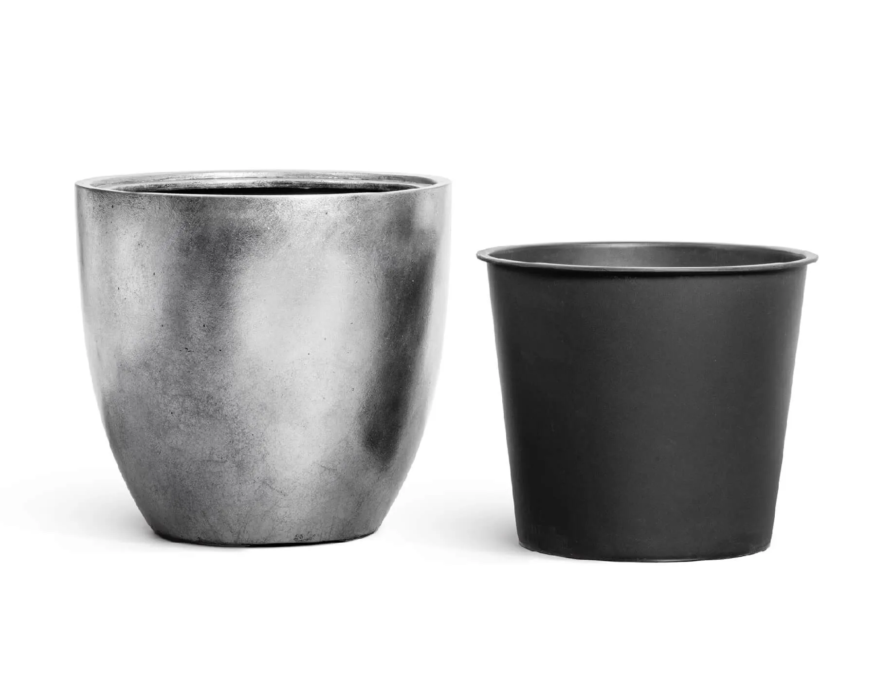 Кашпо Metal - TREEZ Effectory - Серебро - Округлый конус