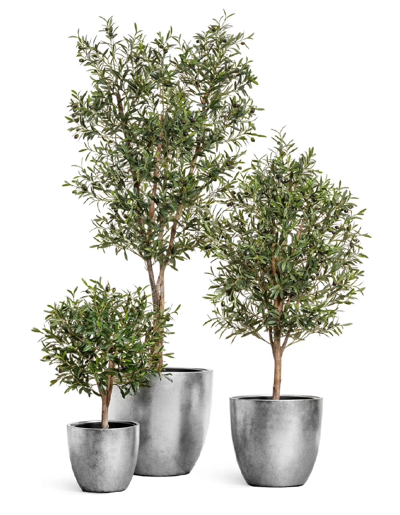 Кашпо Metal - TREEZ Effectory - Серебро - Округлый конус