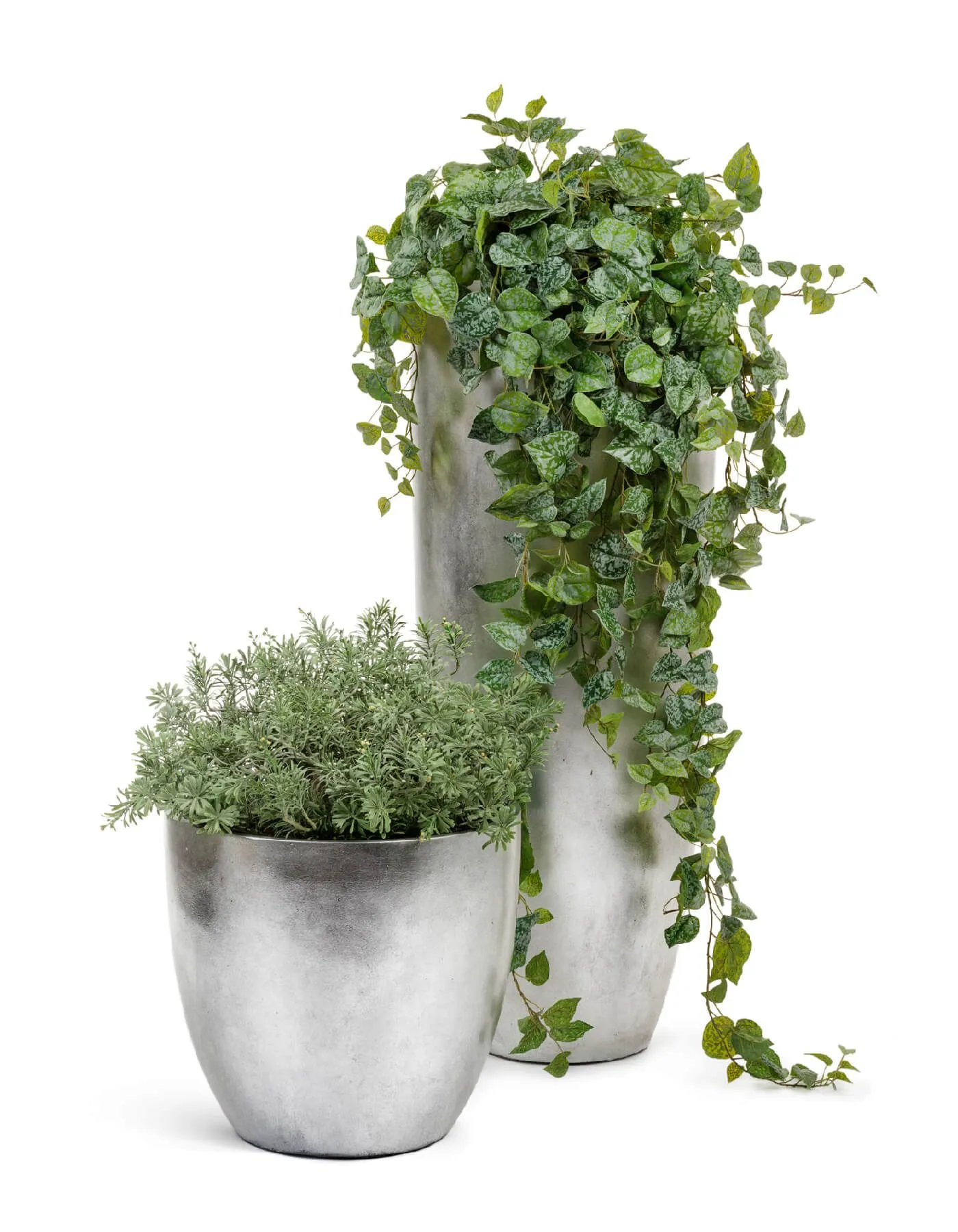 Кашпо Metal - TREEZ Effectory - Серебро - Округлый конус