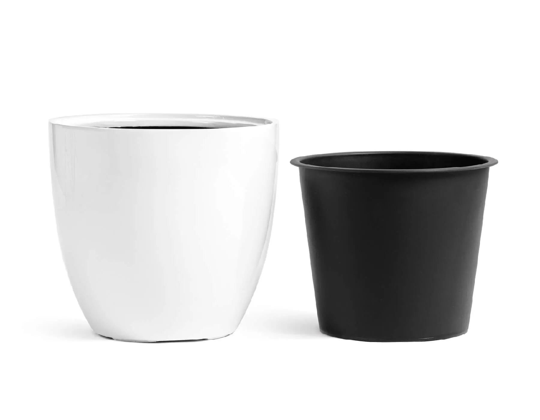 Кашпо Gloss - TREEZ Effectory - Белый глянцевый лак - Округлый конус