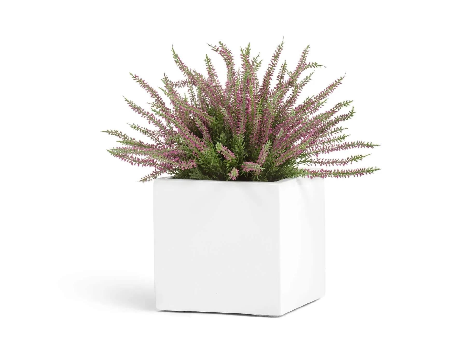 Кашпо Gloss - TREEZ Effectory - Белый глянцевый лак -  Куб