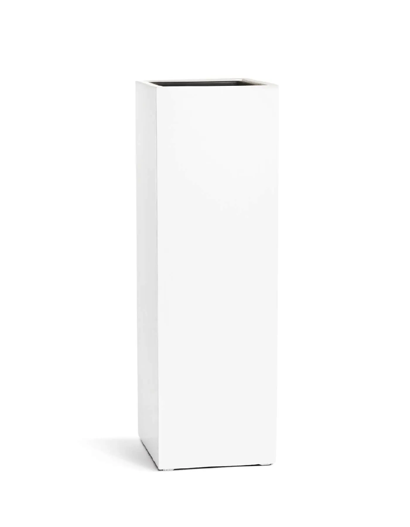 Кашпо Gloss - TREEZ Effectory - Белый глянцевый лак - Высокий куб