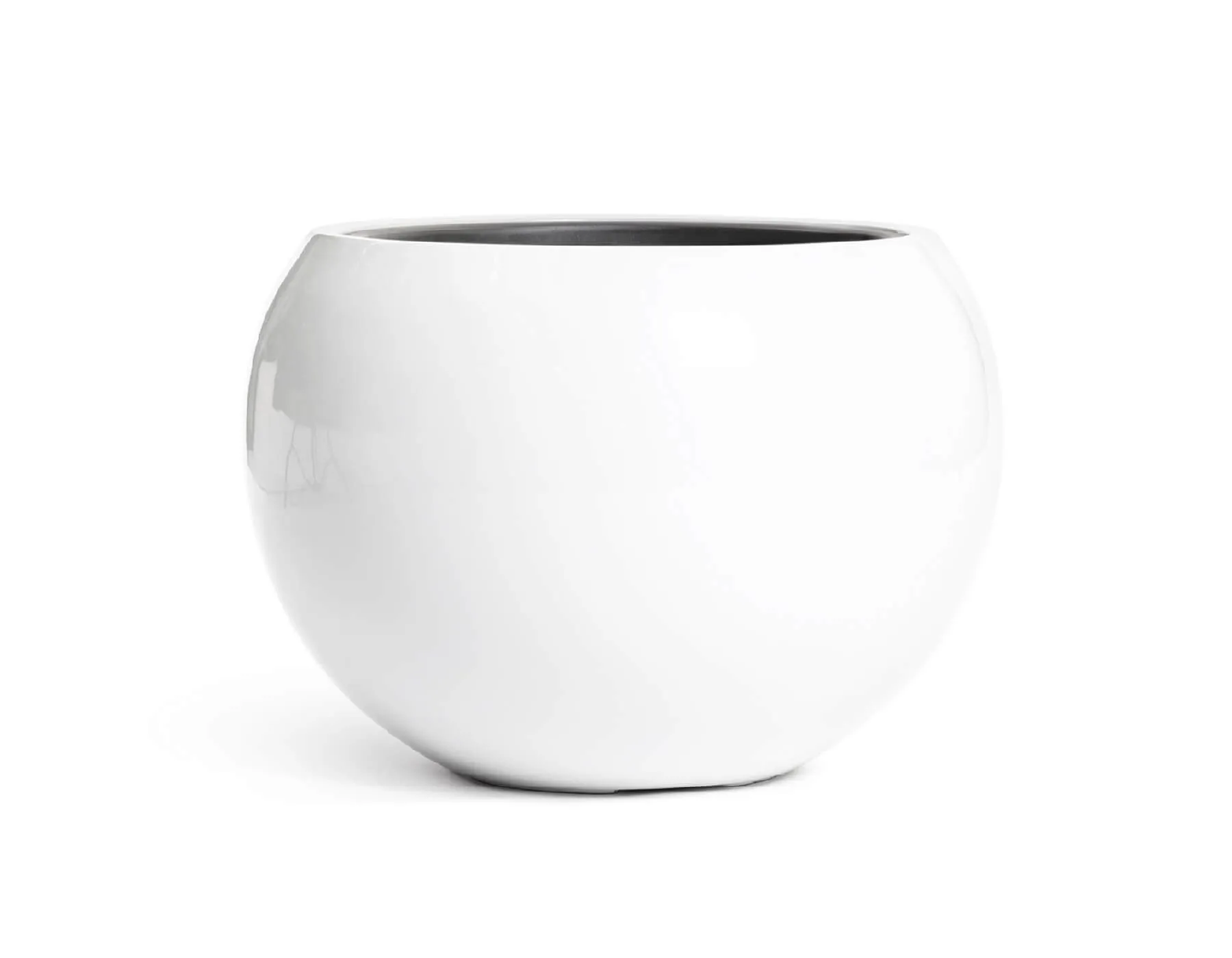 Кашпо Gloss - TREEZ Effectory - Белый глянцевый лак - Полусфера