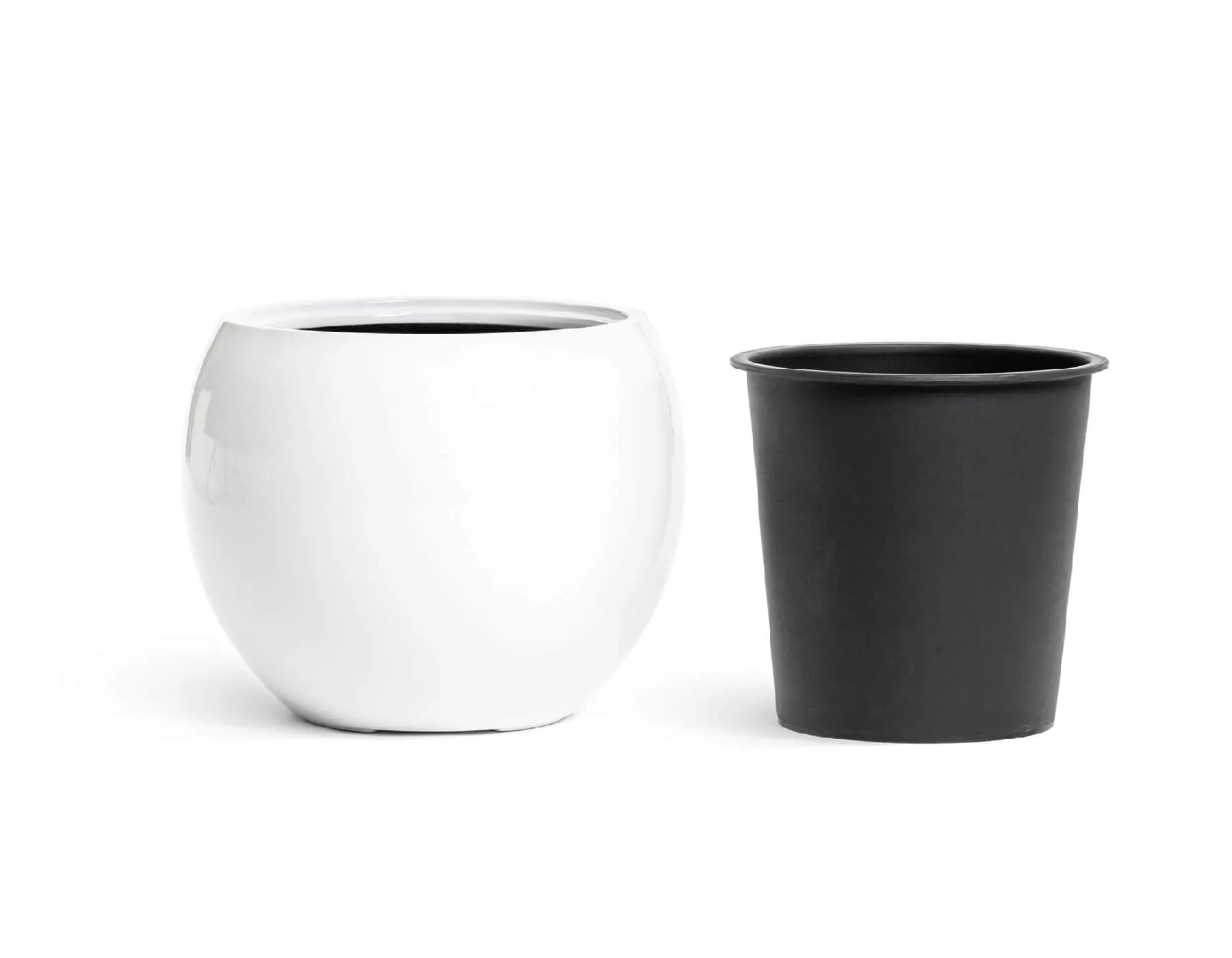 Кашпо Gloss - TREEZ Effectory - Белый глянцевый лак - Полусфера