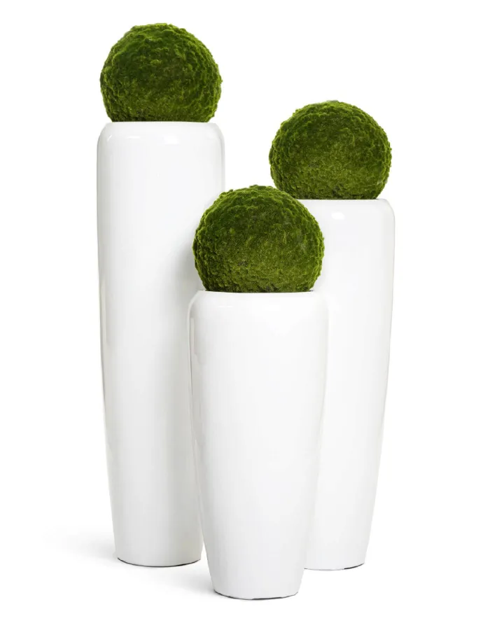 Кашпо Gloss - TREEZ Effectory - Белый глянцевый лак -  Высокий конус Design