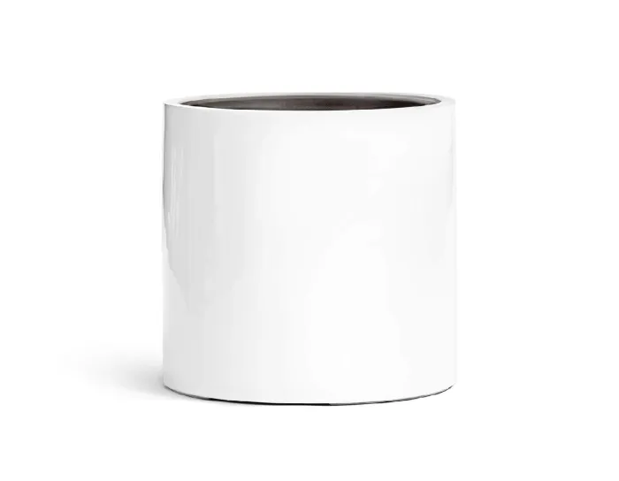 Кашпо Gloss - TREEZ Effectory - Белый глянцевый лак - Цилиндр