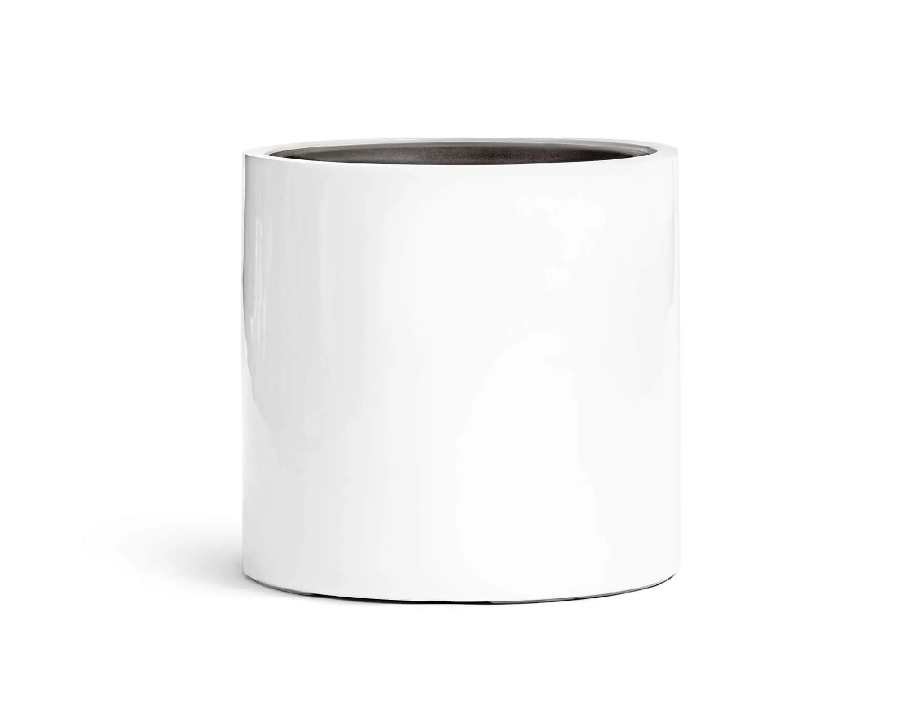 Кашпо Gloss - TREEZ Effectory - Белый глянцевый лак - Цилиндр