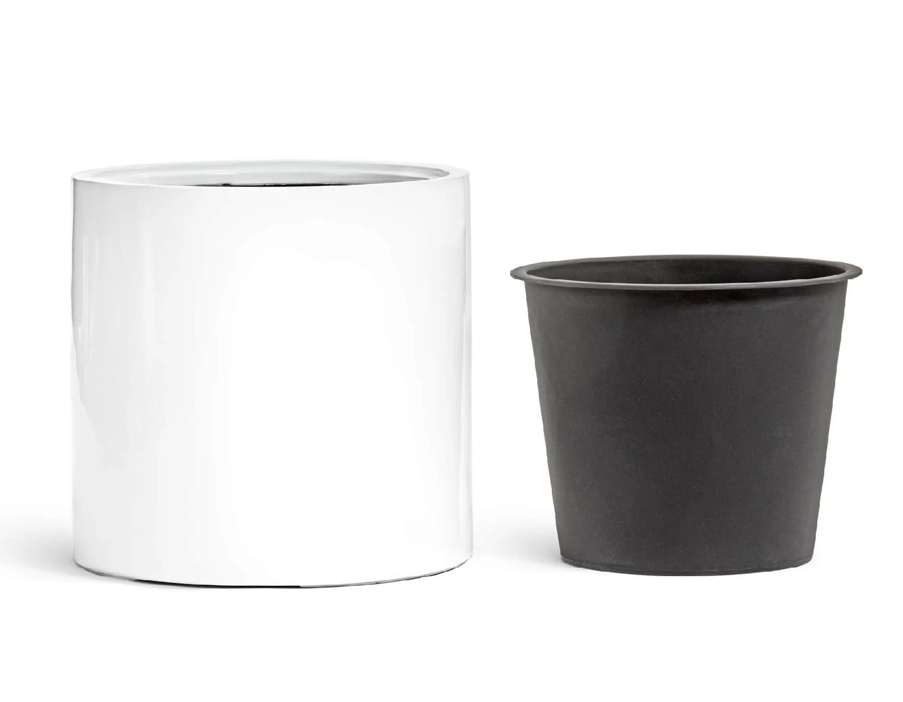 Кашпо Gloss - TREEZ Effectory - Белый глянцевый лак - Цилиндр