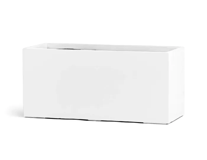 Кашпо Gloss - TREEZ Effectory - Белый глянцевый лак - Низкий узкий прямоугольник