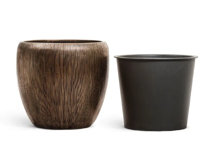 Кашпо - Wow - TREEZ Effectory - Тёмное матовое золото - Конус-Чаша