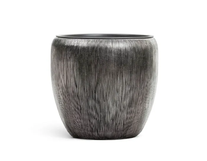 Кашпо Wow - TREEZ Effectory - Стальное серебро - Конус-Чаша