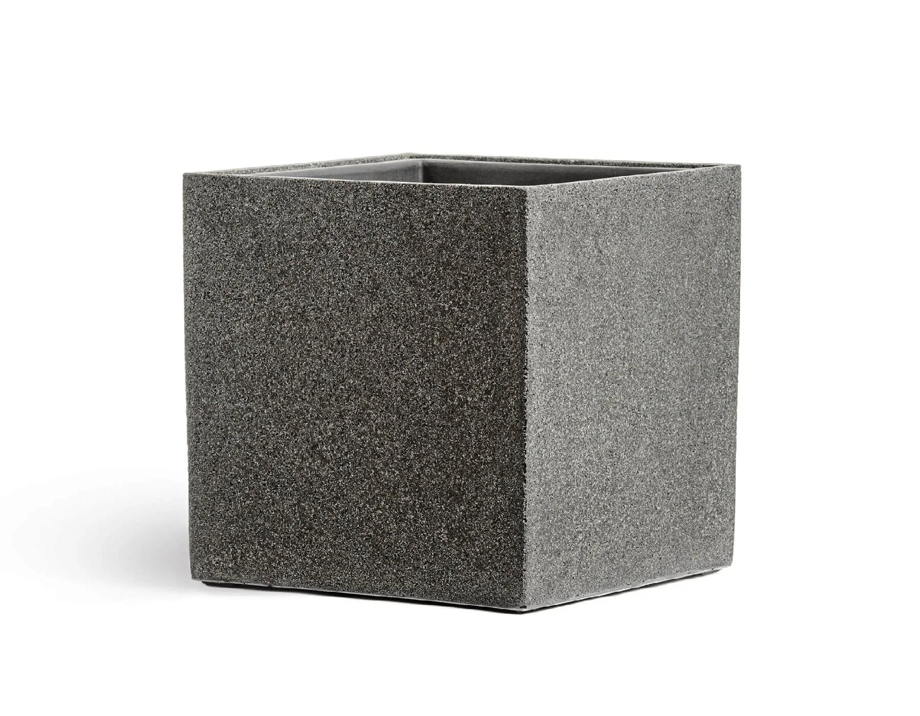 Кашпо Stone - TREEZ Effectory - Тёмно-серый камень - Куб