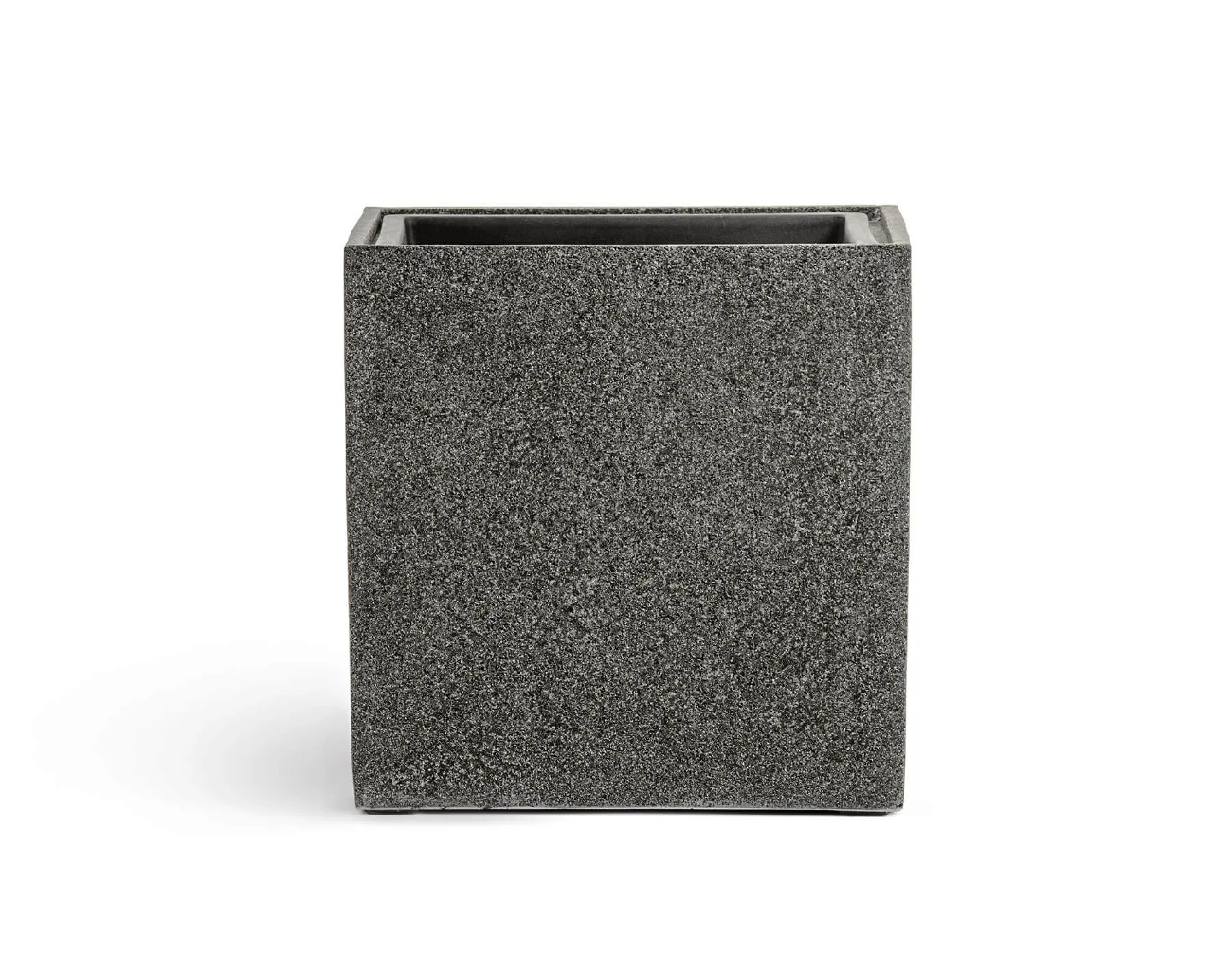 Кашпо Stone - TREEZ Effectory - Тёмно-серый камень - Куб