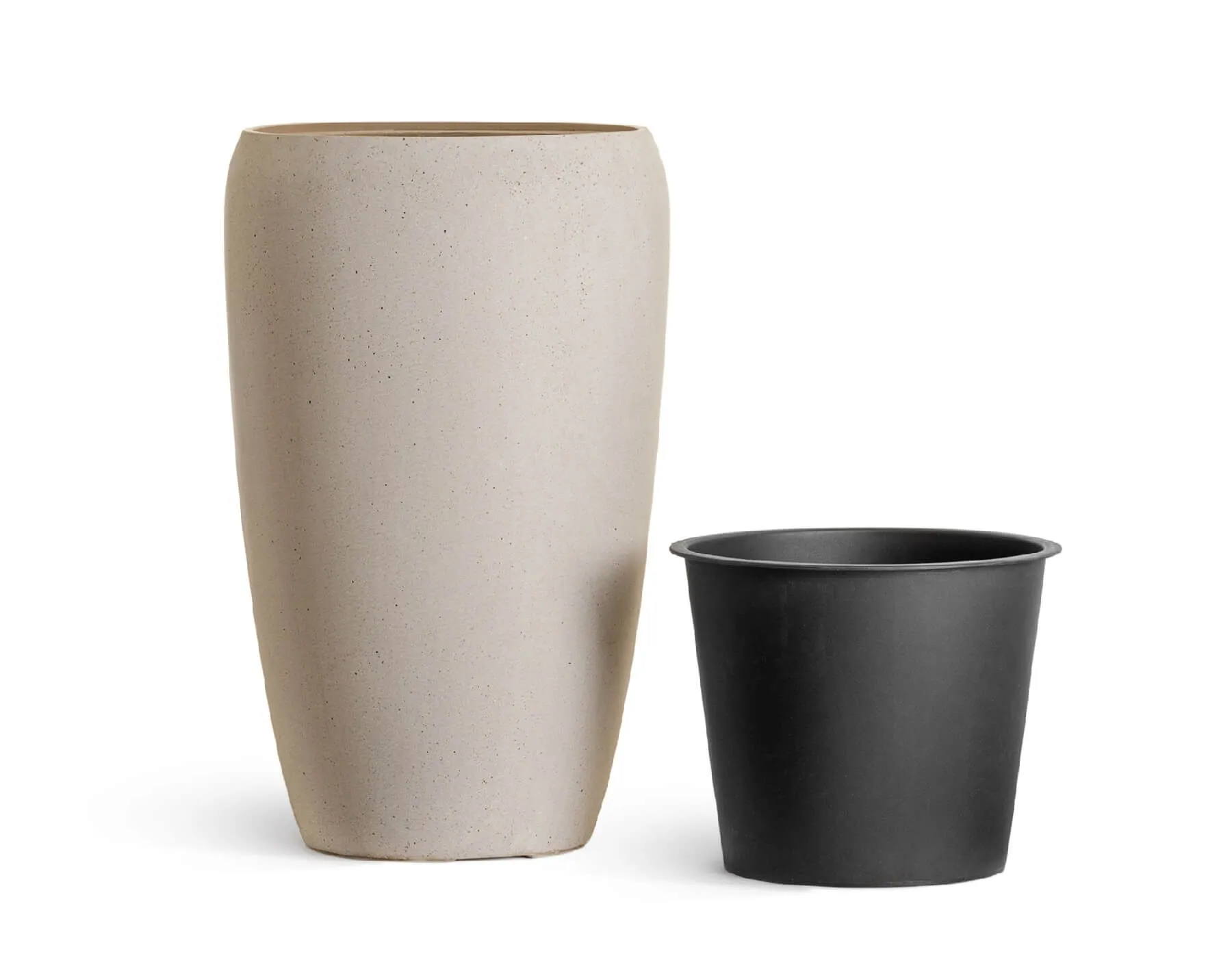 Кашпо Beton - TREEZ Effectory - Белый песок - Высокий округлый конус