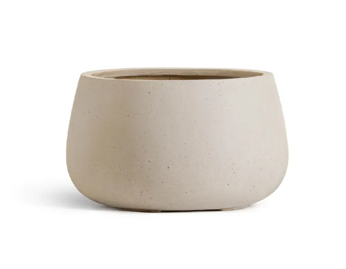 Кашпо Beton - TREEZ Effectory  - Белый песок -  Низкая чаша