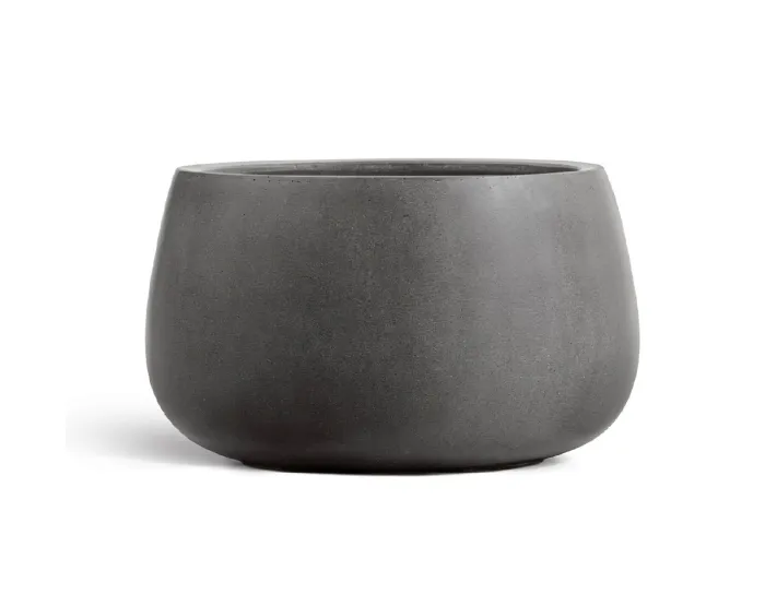 Кашпо Beton -TREEZ Effectory - Тёмно-серый бетон - Низкая чаша