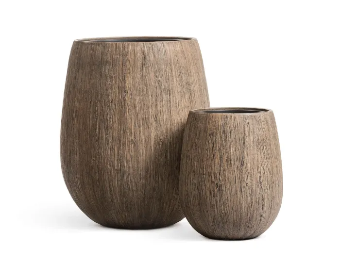 Кашпо Wood - TREEZ Effectory - Светлый дуб -  Округлая чаша