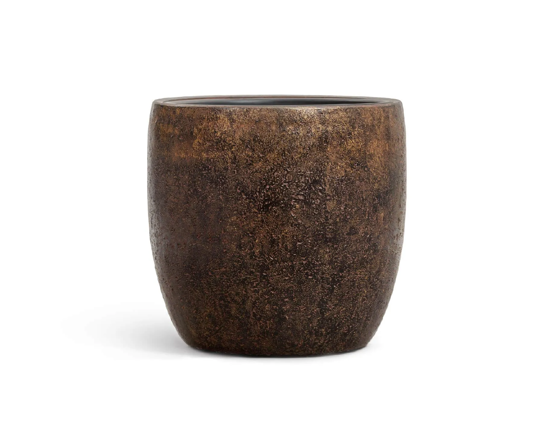 Кашпо Metal -  TREEZ Effectory - Rough с золотой патиной - Конус-чаша