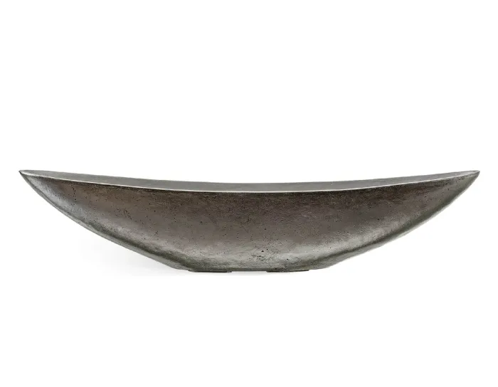 Кашпо Metal - TREEZ Effectory -  2 размера Ваза-Лодка - Серебро стальное