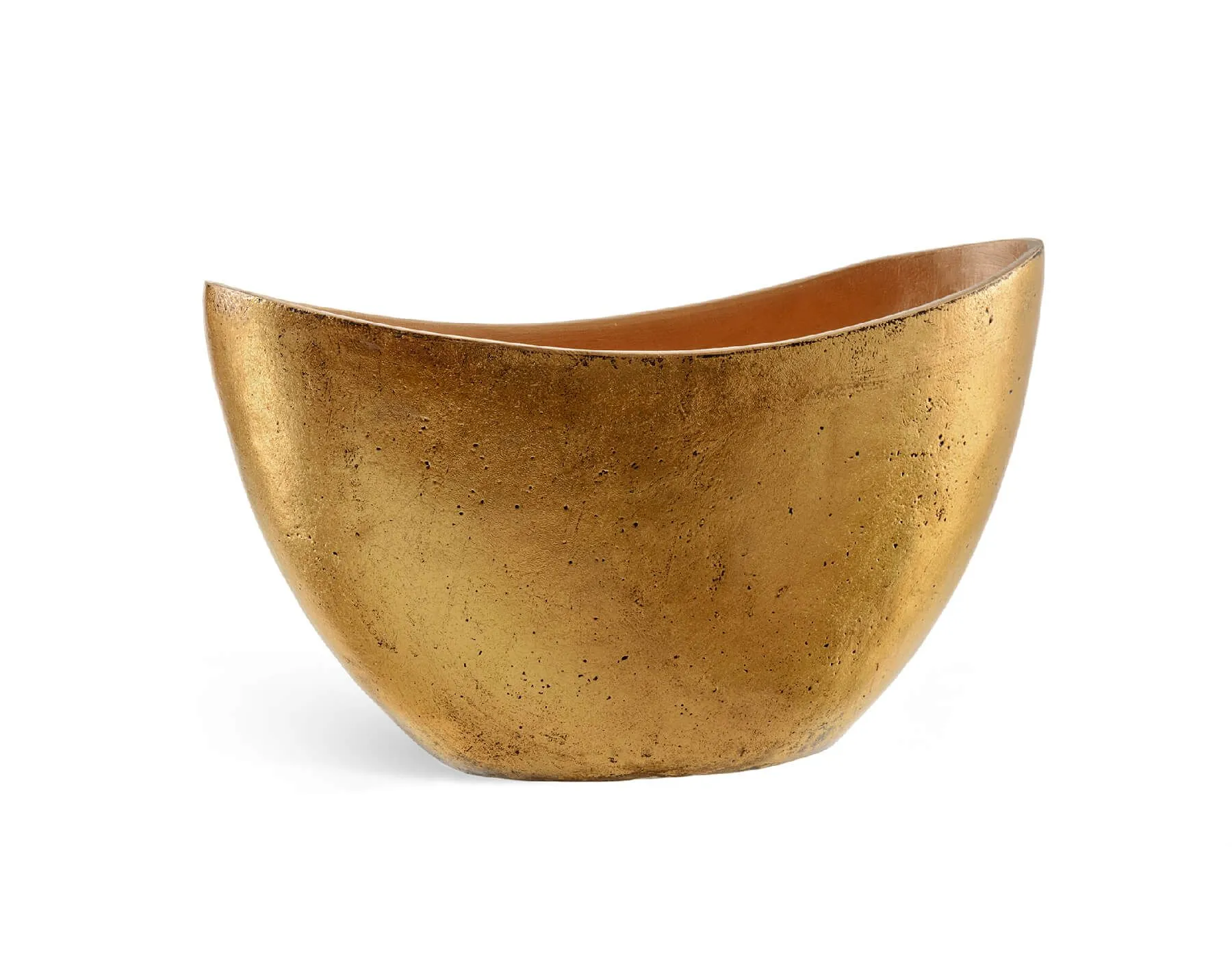 Кашпо Metal - TREEZ Effectory - Малая Ваза-Лодка  - Сусальное золото