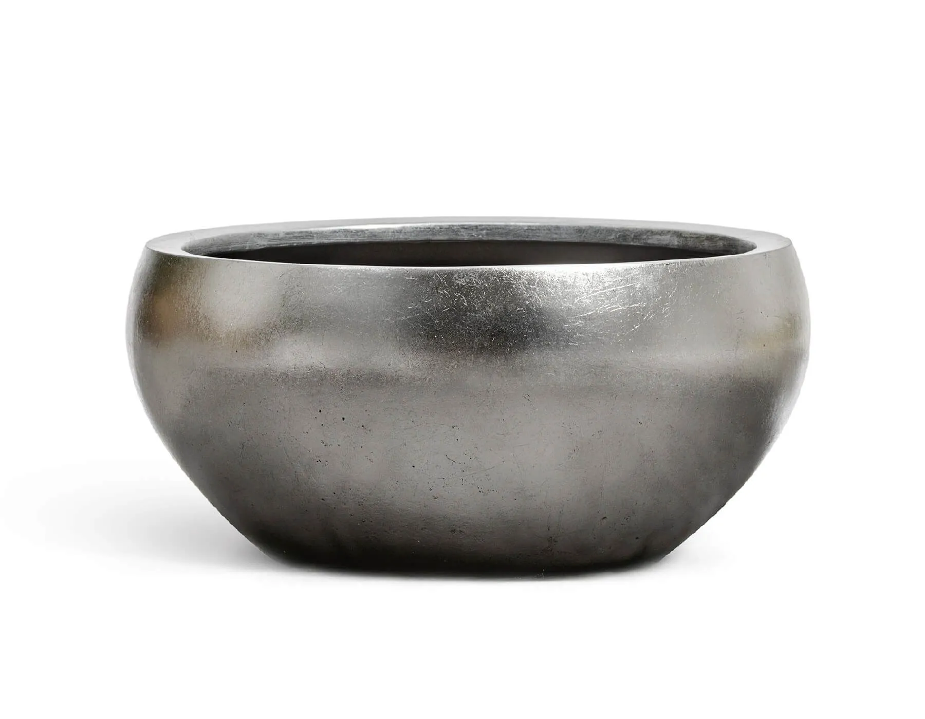 Кашпо Metal - TREEZ Effectory - Полусфера низкая  - Стальное серебро