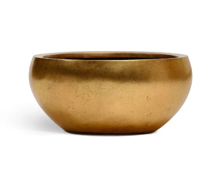 Кашпо Metal - TREEZ Effectory - Полусфера низкая  - Сусальное золото