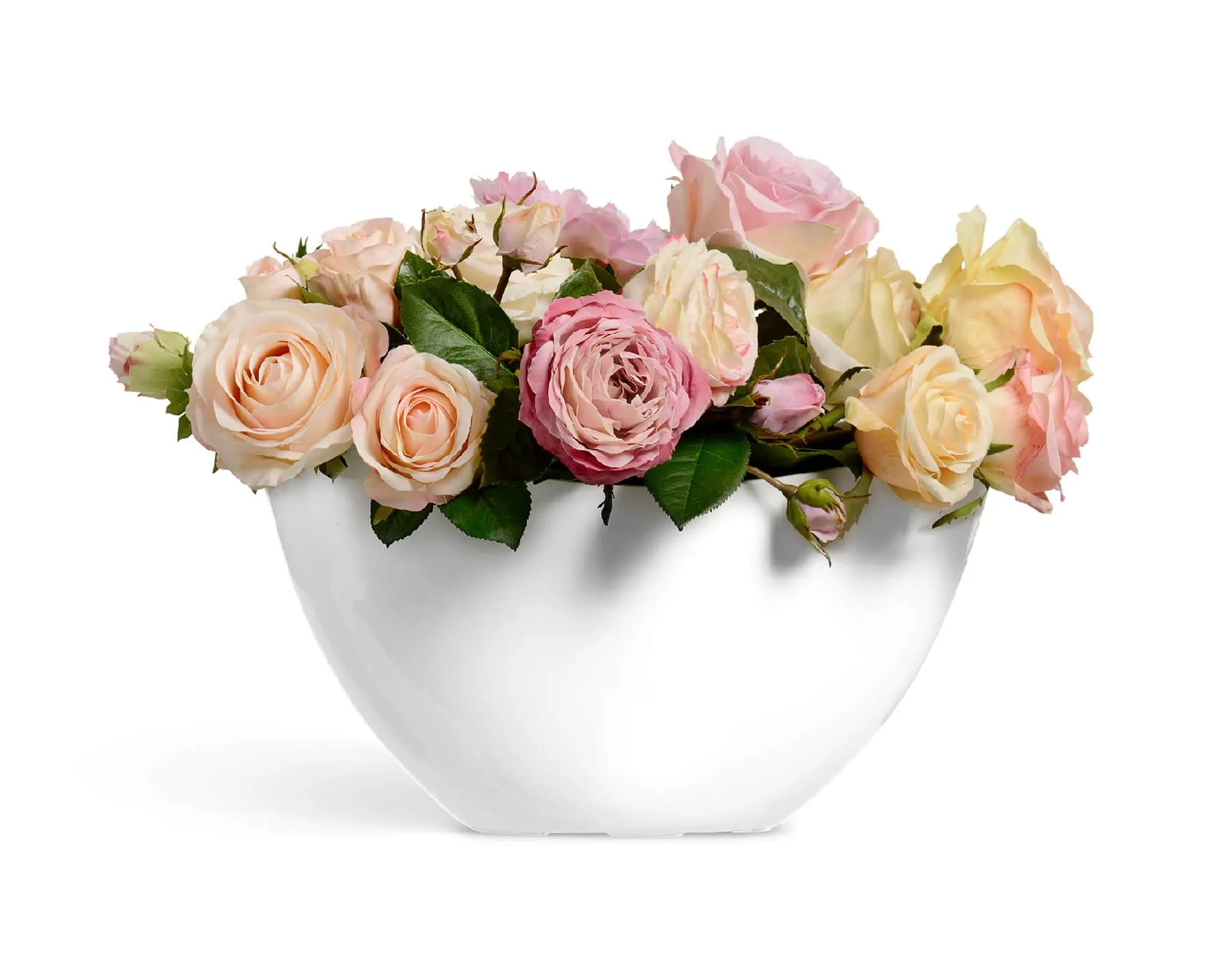 Кашпо Gloss - TREEZ Effectory - Малая Ваза-Лодка  - Лак белый глянцевый