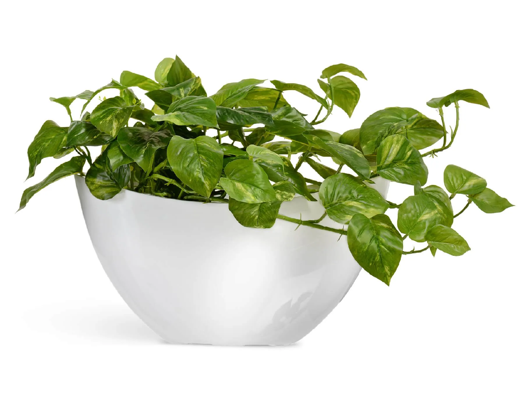 Кашпо Gloss - TREEZ Effectory - Малая Ваза-Лодка  - Лак белый глянцевый