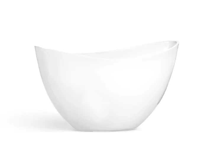 Кашпо Gloss - TREEZ Effectory - Малая Ваза-Лодка  - Лак белый глянцевый