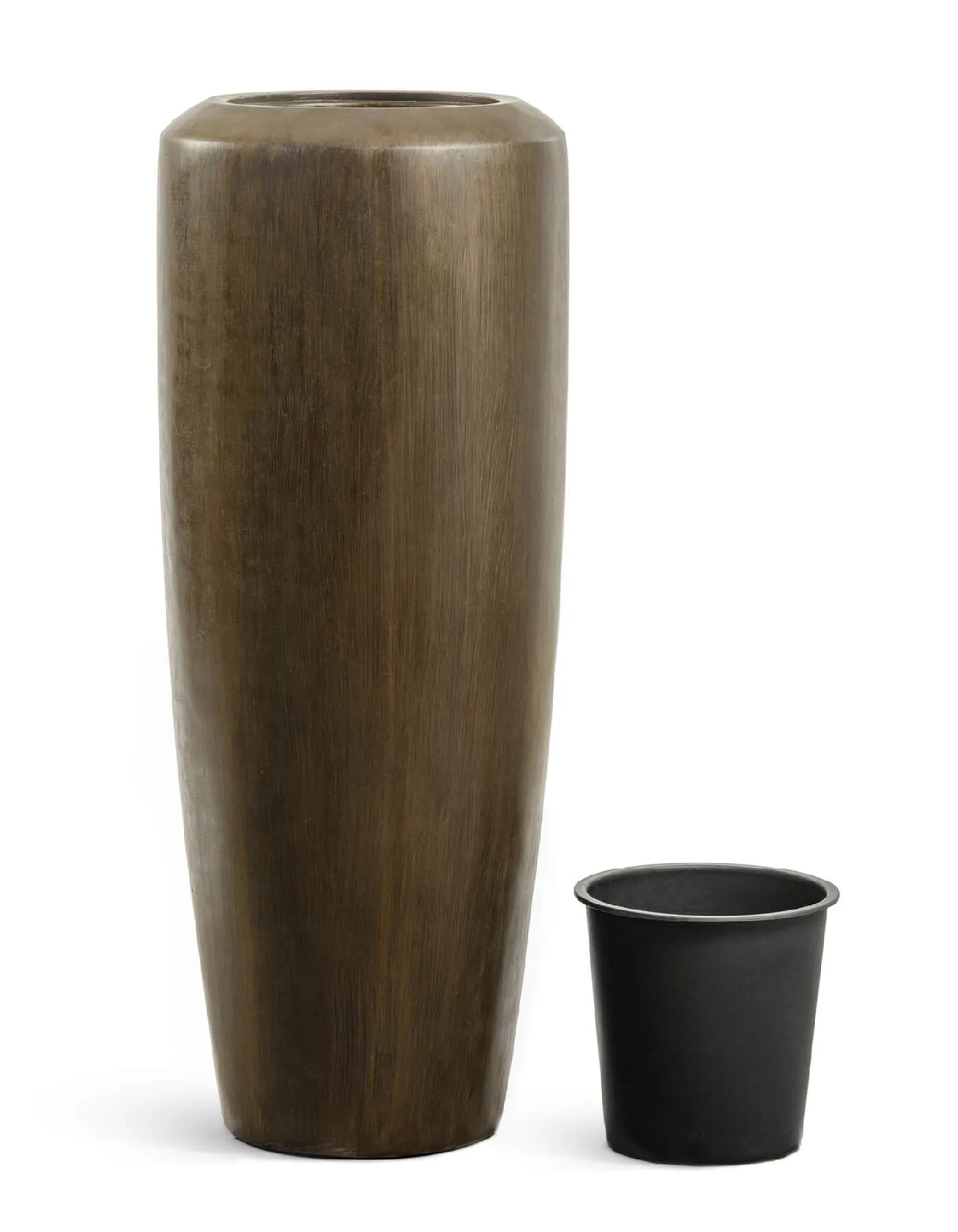 Кашпо Metal - TREEZ Effectory -  Design конус Высокий - бронза Чернёная