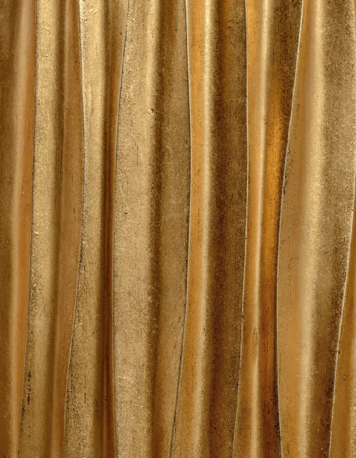 Кашпо Metal - TREEZ Effectory - Design Wave конус Высокий - золото Сусальное