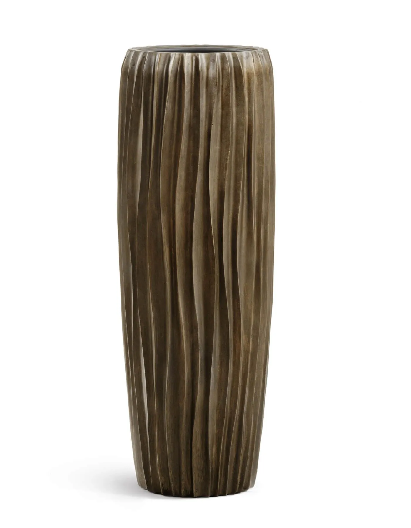 Кашпо Metal - TREEZ Effectory - Design Wave Высокий конус  - бронза Чернёная