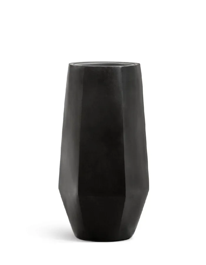 Кашпо Crystal - TREEZ Effectory - многогранник Высокий  - Антрацит