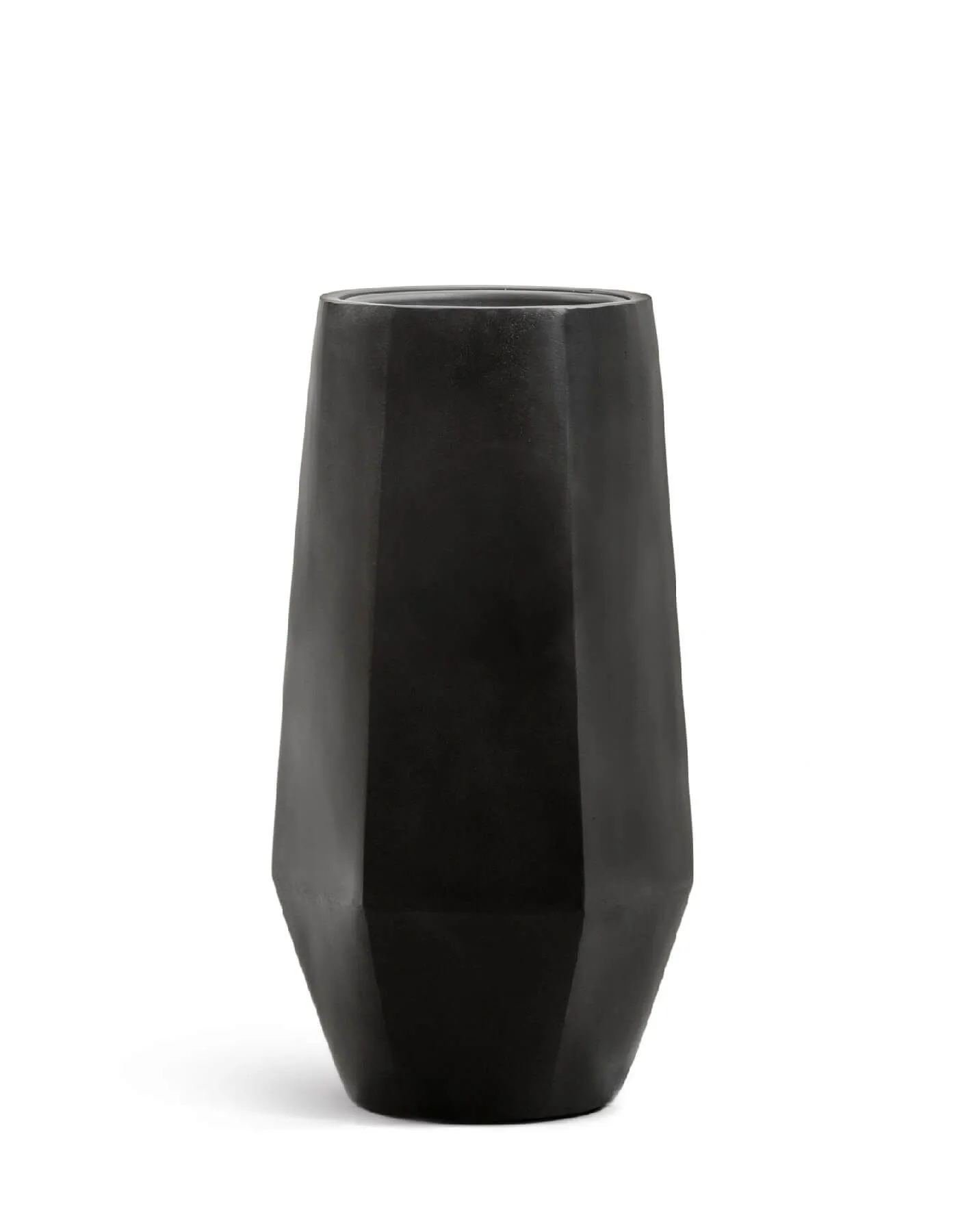 Кашпо Crystal - TREEZ Effectory - многогранник Высокий  - Антрацит