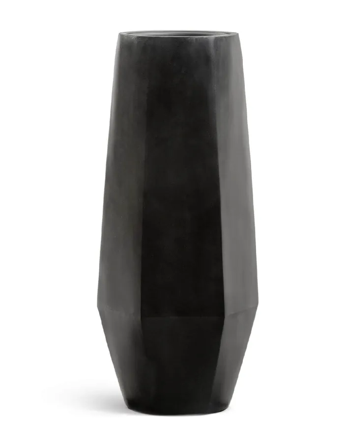 Кашпо Crystal - TREEZ Effectory - многогранник Высокий  - Антрацит