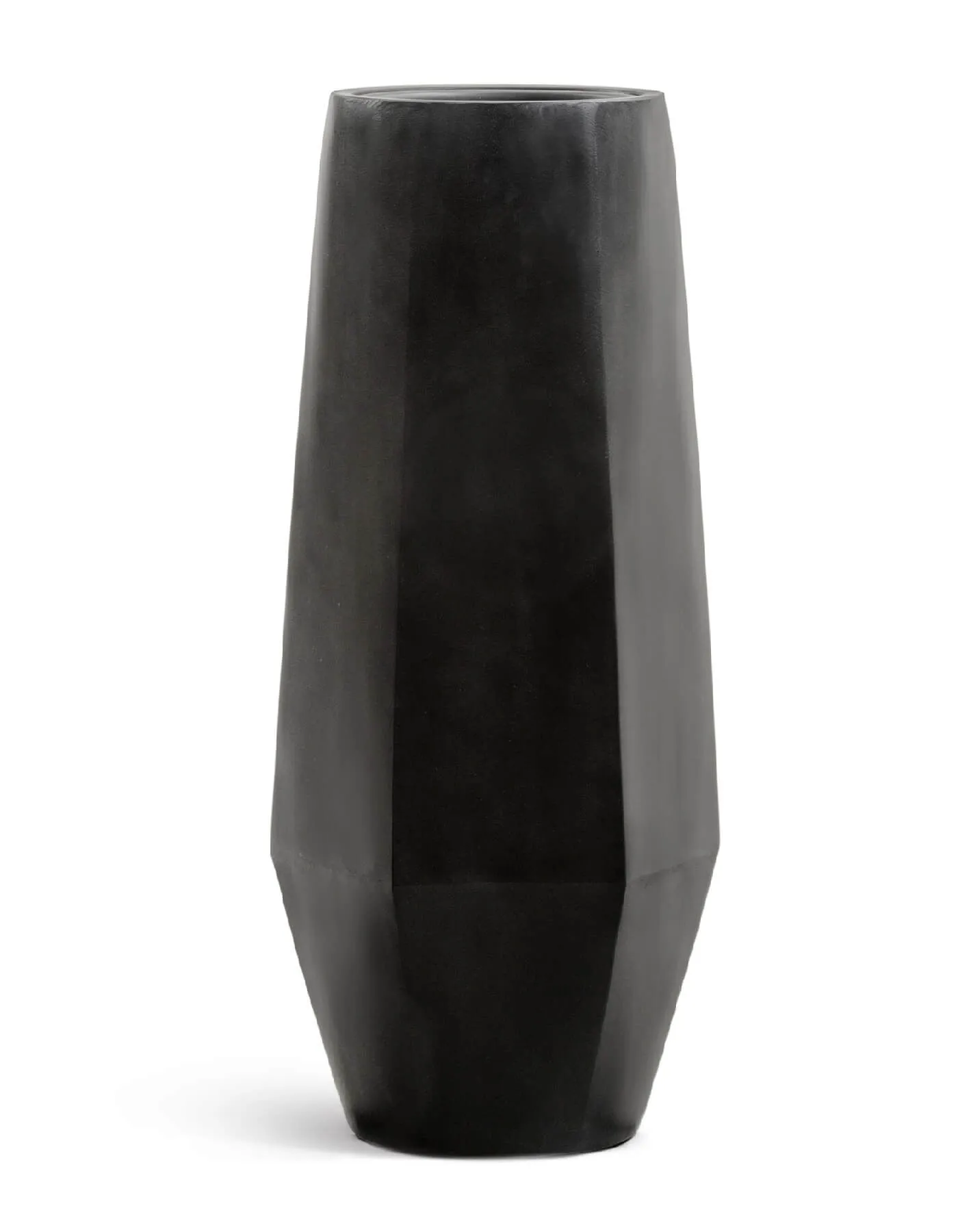 Кашпо Crystal - TREEZ Effectory - многогранник Высокий  - Антрацит