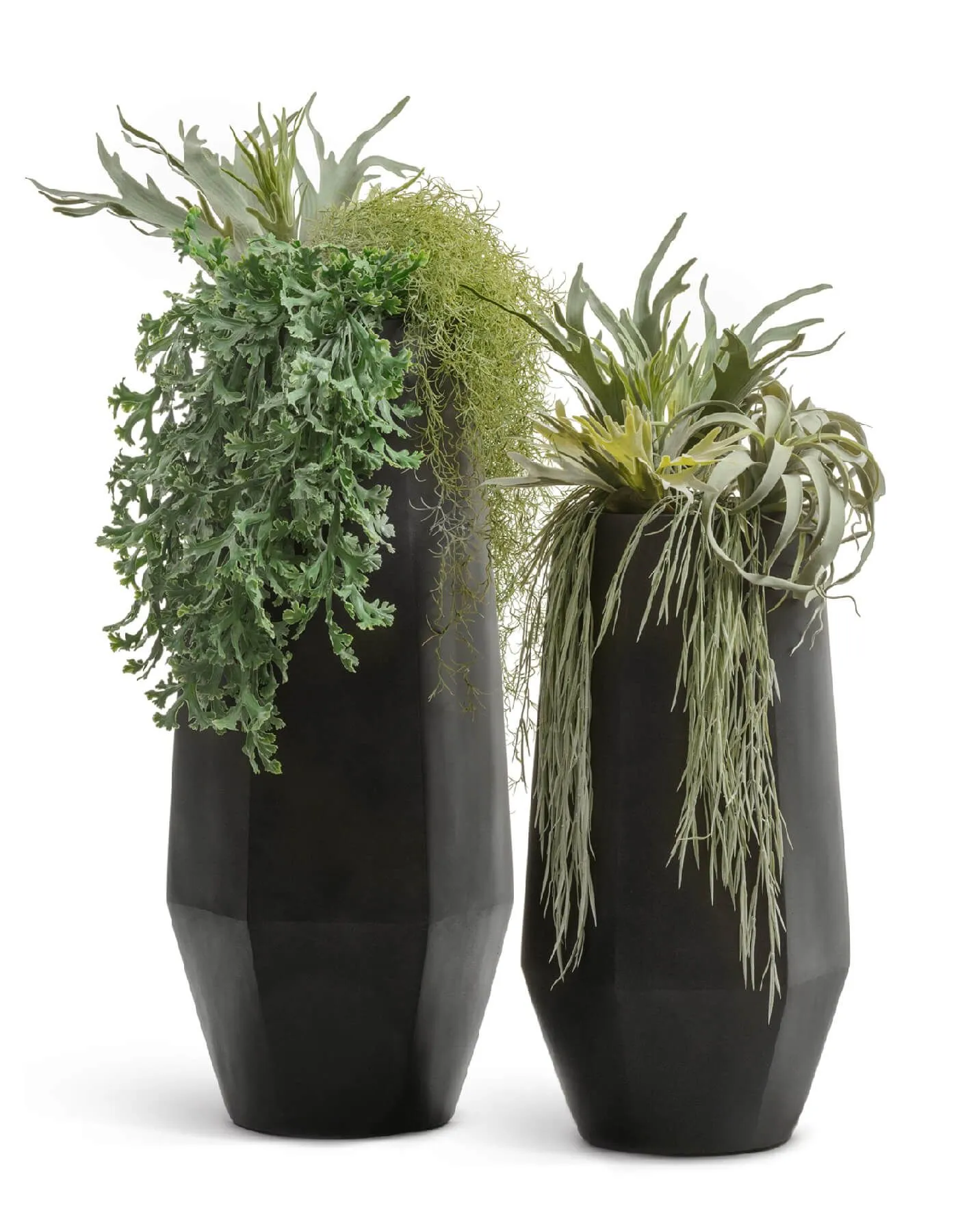 Кашпо Crystal - TREEZ Effectory - многогранник Высокий  - Антрацит