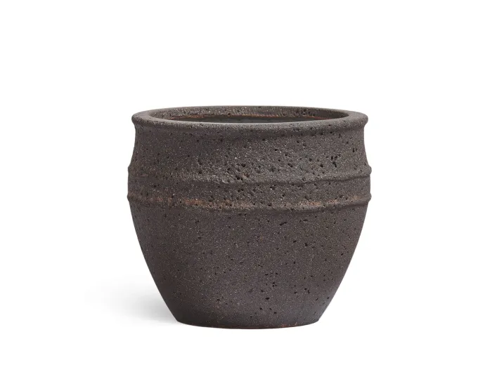 Кашпо Nero - TREEZ ERGO - Чёрный туф - Чаша