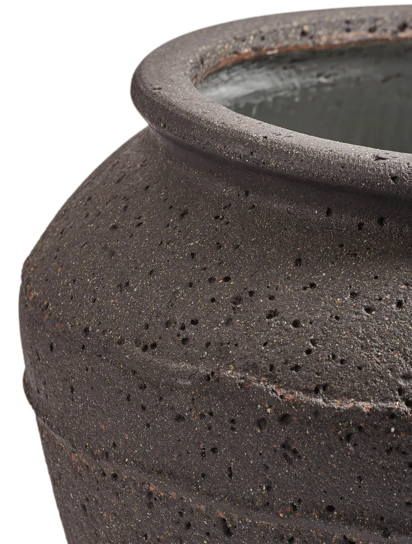 Кашпо Nero - TREEZ ERGO - Чёрный туф - Чаша-амфора