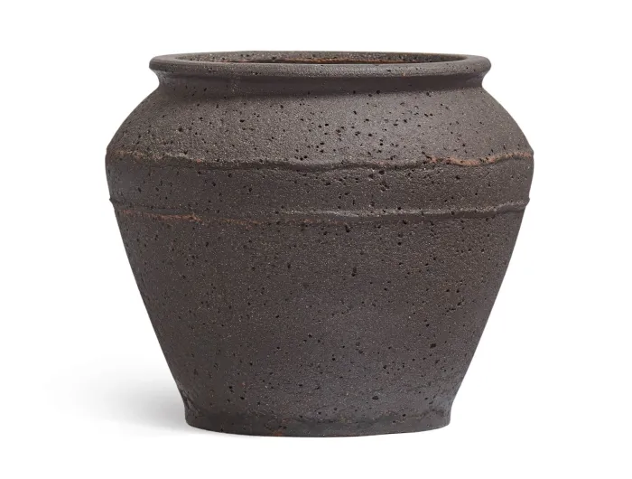 Кашпо Nero - TREEZ ERGO - Чёрный туф - Чаша-амфора