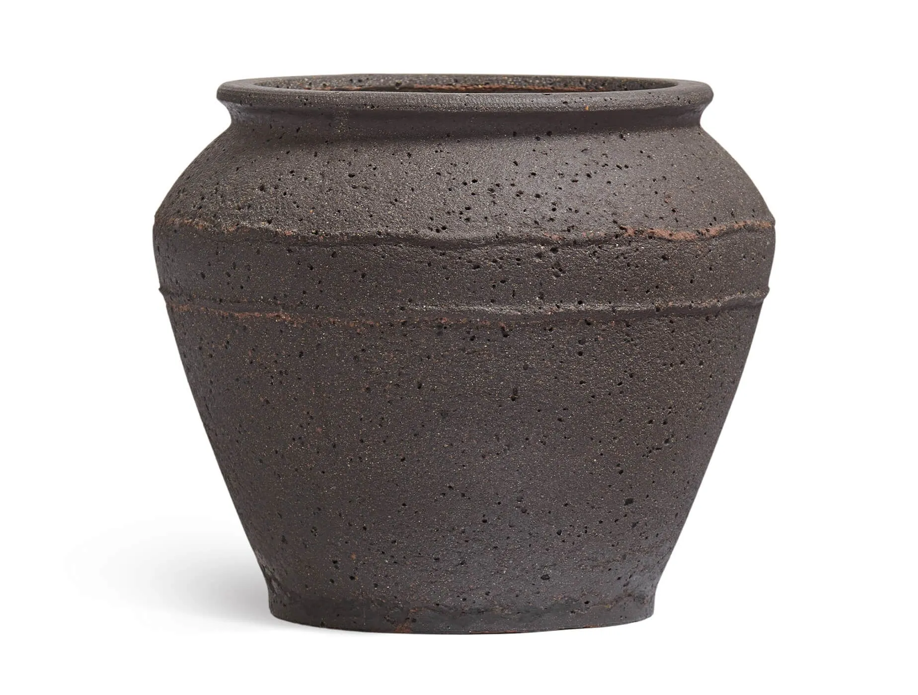 Кашпо Nero - TREEZ ERGO - Чёрный туф - Чаша-амфора