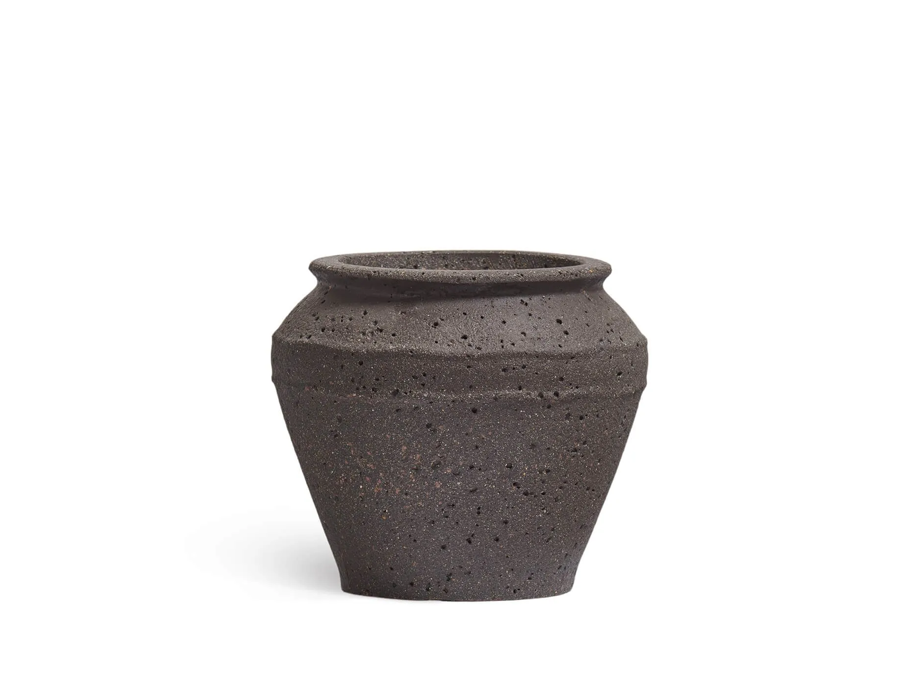 Кашпо Nero - TREEZ ERGO - Чёрный туф - Чаша-амфора