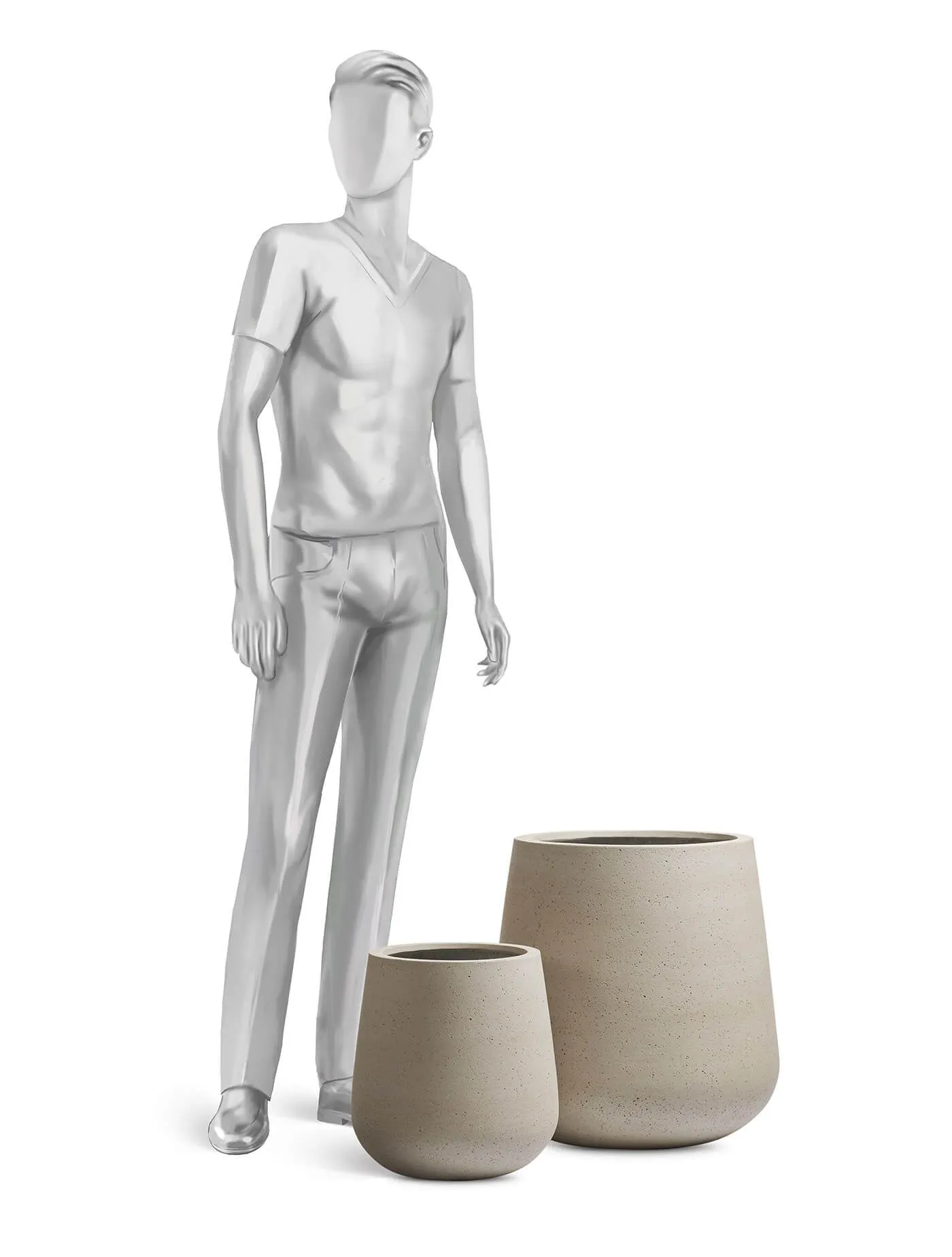 Кашпо Fine Rock - TREEZ ERGO - Белый песок - Design-чаша