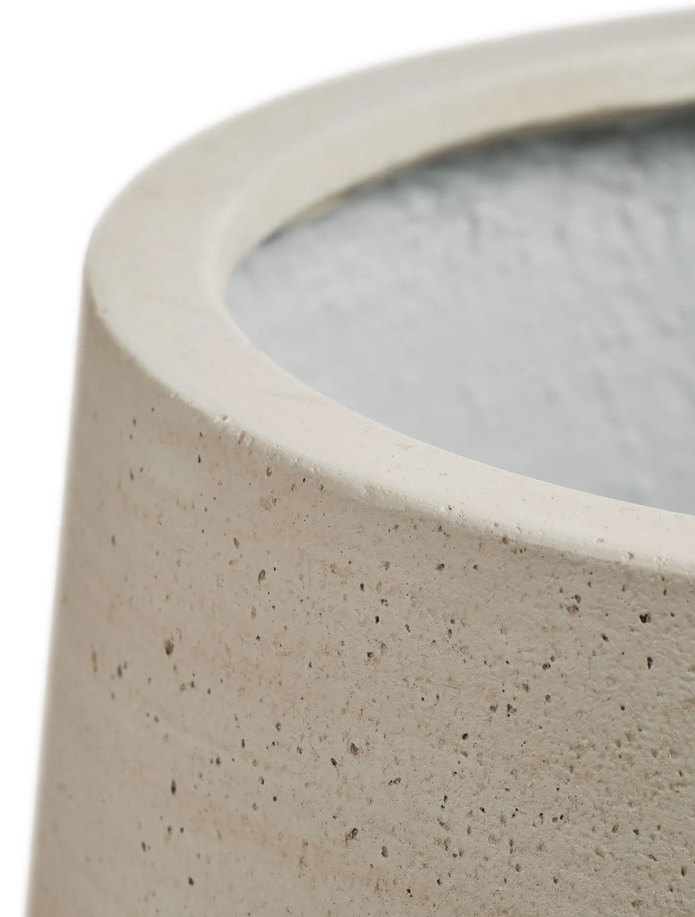 Кашпо Fine Rock - TREEZ ERGO - Белый песок -  Высокая округлая чаша